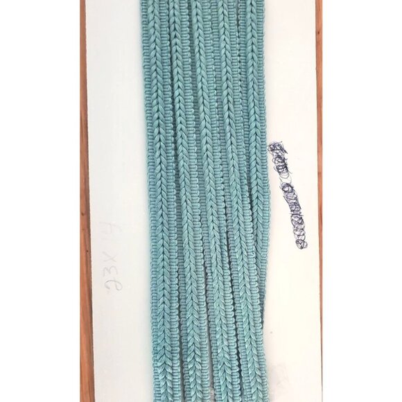 Samuel & Sons 2.25 Yards Flanders Gimp 41 Mineral Dual Braid Linen Trim Designer - Picture 4 of 8